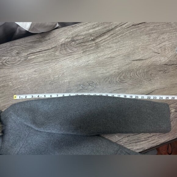 J. Crew Mercantile Gray Vail Wool Blend‎ Winter Coat Faux Fur Trim Women's 4 - Picture 7 of 9
